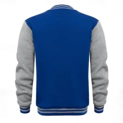 Men's Transition Jacket Varsity Jacket Baseball Physical Therapy Basic All Seasons Classic School Uniforms Regular Black Navy Blue Royal Blue Light Grey Jacket