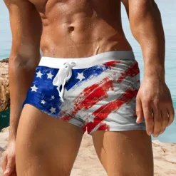 Men's Tree Coconut Tree Plants Swim Trunks Swim Shorts Board Shorts Mid Waist Fashion Designer Surfing Holiday Beach Pocket Drawstring Elastic Waist Designer Clothing Apparel