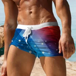 Men's Tree Coconut Tree Plants Swim Trunks Swim Shorts Board Shorts Mid Waist Fashion Designer Surfing Holiday Beach Pocket Drawstring Elastic Waist Designer Clothing Apparel