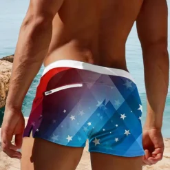 Men's Tree Coconut Tree Plants Swim Trunks Swim Shorts Board Shorts Mid Waist Fashion Designer Surfing Holiday Beach Pocket Drawstring Elastic Waist Designer Clothing Apparel