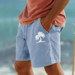 Men's Tree Coconut Tree Shorts Summer Shorts Beach Shorts Mid Waist Hawaiian Casual Outdoor Holiday Going out Drawstring Elastic Waist Print Designer Clothing Apparel