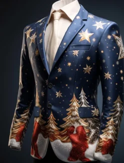 Men's Tree Long Sleeve Turndown Business Work Wear to work Going out Buttons Print Multi Pocket