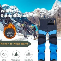 men's trekking trousers padded soft shell trousers hiking trousers functional trousers quick-drying trousers men leisure trousers outdoor trousers stretch work trousers-blue-4xl