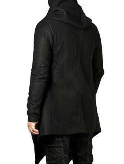 Men's Trench Coat Hooded Cloak Outdoor Daily Wear Fall & Winter 100% Cotton Outerwear Clothing Apparel Fashion Streetwear Plain Hooded