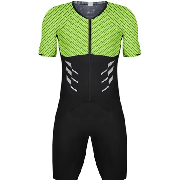 Men's Triathlon Tri Suit Short Sleeve Mountain Bike MTB Road Bike Cycling Red Blue Sky Blue Patchwork Bike Clothing Suit UV Resistant Breathable Quick Dry Sweat wicking Polyester Spandex Sports