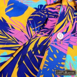 Men's Tropical Shirt Summer Hawaiian Shirt Button Up Shirt Short Sleeve Hawaiian Fashion Casual Vacation Daily Hawaiian Summer Lapel Print Purple