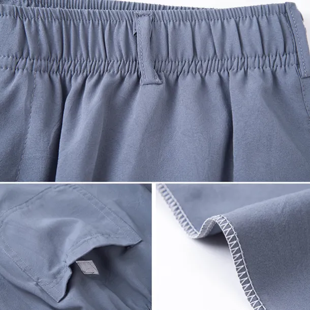 Men's Trousers Casual Pants Pocket Elastic Waist Solid Color Comfort Breathable Full Length Daily Stylish Classic Style Black Navy Blue Micro-elastic