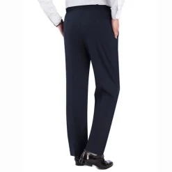 Men's Trousers Casual Pants Pocket Elastic Waist Solid Color Comfort Breathable Full Length Daily Stylish Classic Style Black Navy Blue Micro-elastic