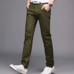 Men's Trousers Casual Pants Pocket Plain Comfort Breathable Outdoor Daily Going out Fashion Casual Black Army Green