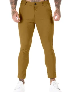 Men's Trousers Chinos Chino Pants Pocket Plain Comfort Breathable Outdoor Daily Going out Fashion Streetwear Black White