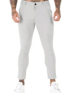 Men's Trousers Chinos Chino Pants Pocket Plain Comfort Breathable Outdoor Daily Going out Fashion Streetwear Black White