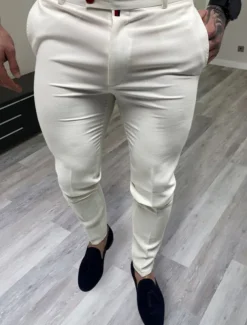 Men's Trousers Chinos Chino Pants Pocket Plain Comfort Breathable Outdoor Daily Going out Fashion Casual White Royal Blue