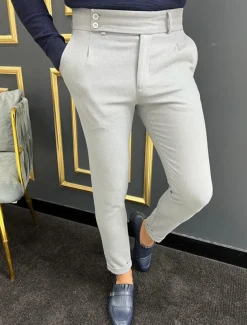 Men's Trousers Chinos Chino Pants Gurkha Pants Pocket High Rise Plain Comfort Breathable Outdoor Daily Going out Fashion Casual Green Khaki