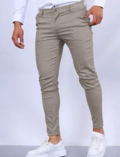 Men's Trousers Chinos Chino Pants Pocket Plain Comfort Breathable Outdoor Daily Going out Fashion Streetwear Black Orange