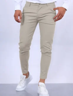 Men's Trousers Chinos Chino Pants Pocket Plain Comfort Breathable Outdoor Daily Going out Fashion Streetwear Black Orange