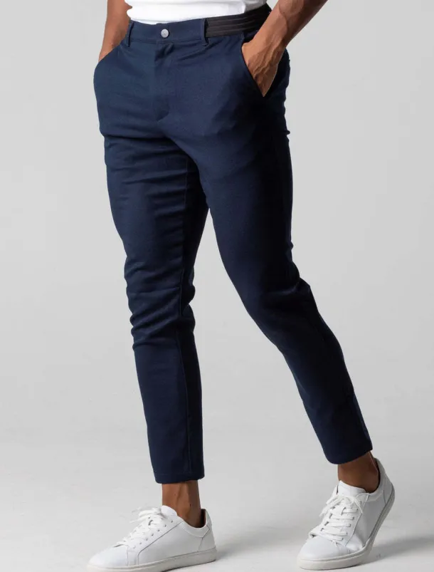 Men's Trousers Chinos Chino Pants Pocket Plain Comfort Breathable Outdoor Daily Going out Fashion Casual Black Dark Blue