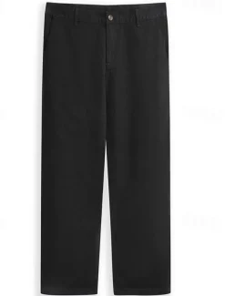 Men's Trousers Chinos Chino Pants Casual Pants Front Pocket Plain Comfort Soft Full Length Outdoor Casual Daily Fashion Streetwear Black White Micro-elastic