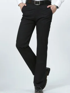 Men's Trousers Chinos Chino Pants Pocket Plain Comfort Breathable Outdoor Daily Going out Fashion Casual Black White