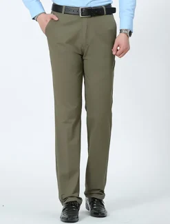 Men's Trousers Chinos Chino Pants Pocket Plain Comfort Breathable Outdoor Daily Going out Fashion Casual Black White