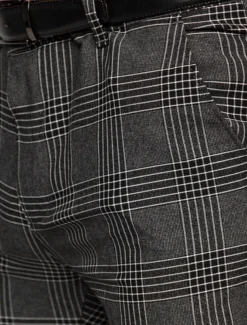 Men's Trousers Chinos Chino Pants Pocket Plaid Comfort Breathable Outdoor Daily Going out Fashion Casual Dark Gray Grey