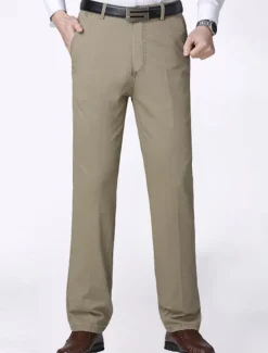 Men's Trousers Chinos Chino Pants Pocket Straight Leg Plain Comfort Breathable Outdoor Daily Going out Fashion Casual Black Yellow