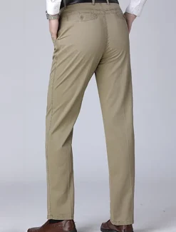 Men's Trousers Chinos Chino Pants Pocket Straight Leg Plain Comfort Breathable Outdoor Daily Going out Fashion Casual Black Yellow