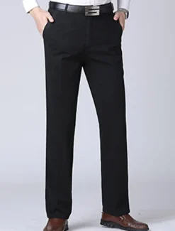 Men's Trousers Chinos Chino Pants Pocket Straight Leg Plain Comfort Breathable Outdoor Daily Going out Fashion Casual Black Yellow