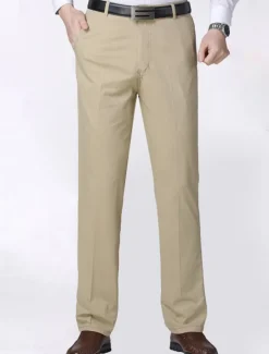 Men's Trousers Chinos Chino Pants Pocket Straight Leg Plain Comfort Breathable Outdoor Daily Going out Fashion Casual Black Yellow