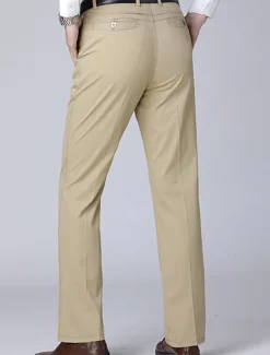 Men's Trousers Chinos Chino Pants Pocket Straight Leg Plain Comfort Breathable Outdoor Daily Going out Fashion Casual Black Yellow