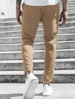 Men's Trousers Chinos Cropped Pants Casual Pants Buttons Pocket Plain Comfort Formal Party Work Fashion Classic Style ArmyGreen Black Micro-elastic