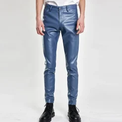 Men's Trousers Faux Leather Pants Casual Pants Pocket Plain Comfort Breathable Outdoor Daily Going out Fashion Casual Black White