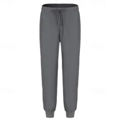 Men's Trousers Jogging Pants Sports Pants Training Pants Pocket Drawstring Elastic Waist Plain Comfort Sports Outdoor Daily Fashion Casual Black Gray Micro-elastic