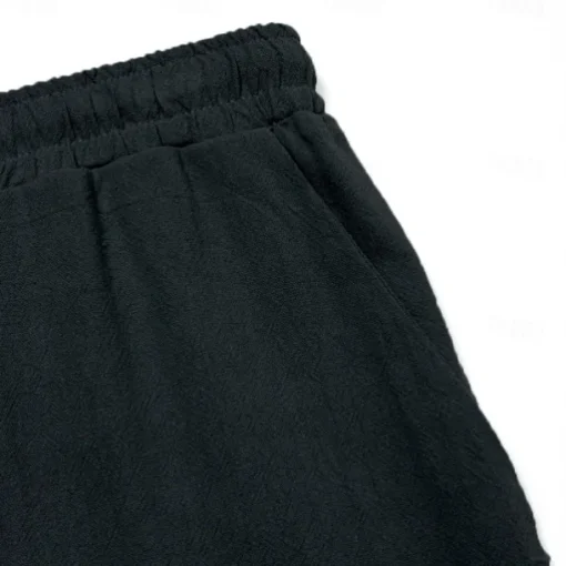 Men's Trousers Plain Full Length Casual Daily Cotton Linen Light Blue Micro-elastic