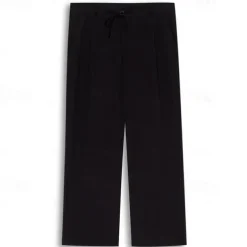 Men's Trousers Summer Pants Beach Pants Drawstring Pleats Straight Leg Plain Comfort Breathable Wedding Casual Daily Fashion Classic Style Black White