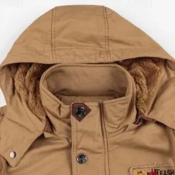 Men's Trucker Jacket Fleece Jacket Cargo Jacket Hoodie Jacket Vacation Daily Thermal Warm Pocket Fleece Fall & Winter Plain Fashion Streetwear Hooded Regular Black Brown Army Green Jacket