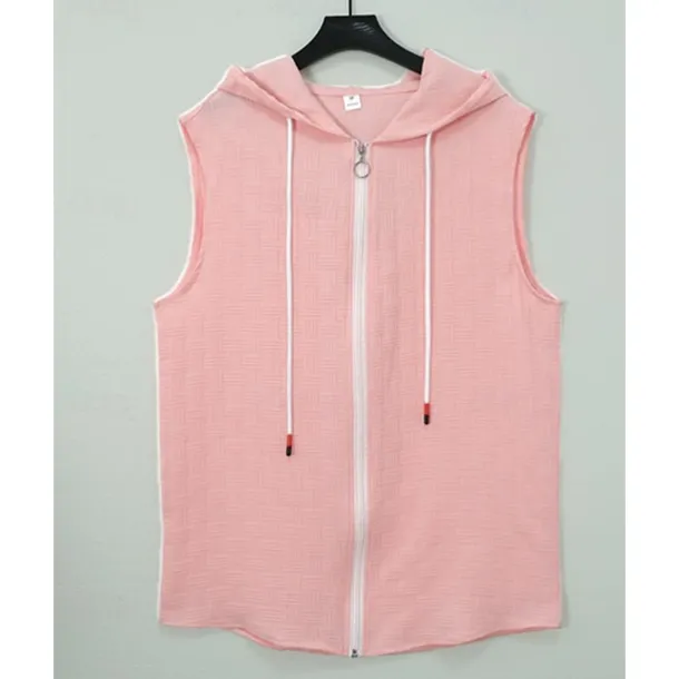 Men's T-shirt Suits 2 Pieces Outfits Tee & Shorts Sleeveless Hooded Summer Plain Fashion Casual 2 Piece Vacation Daily Wear Going out Black Pink White Top Tee for Men