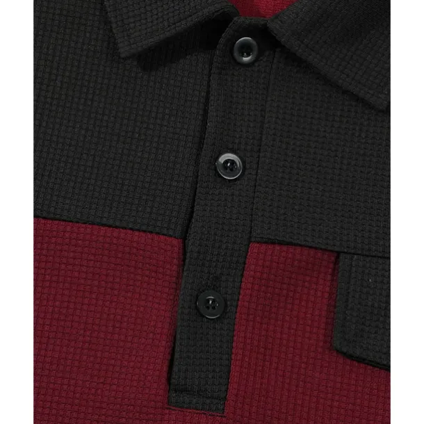 Men's T-shirt Suits 2 Pieces Outfits Tee & Shorts Short Sleeve Lapel Summer Color Block Fashion Casual Patchwork Pocket 2 Piece Vacation Daily Wear Going out Wine Dark Green khaki Top Tee for Men