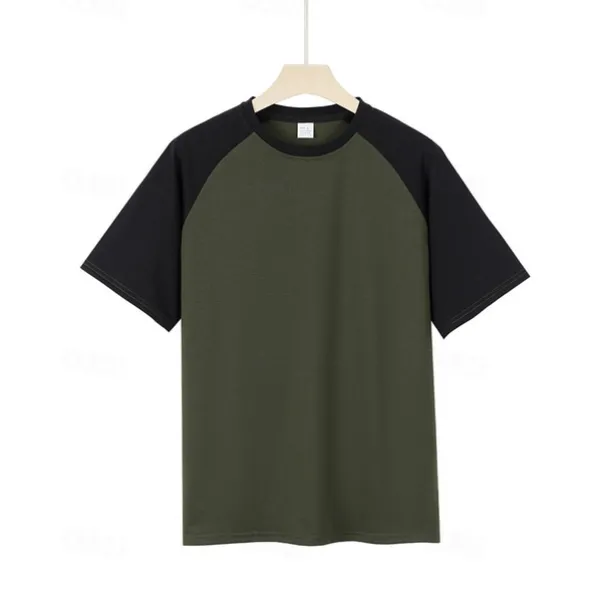 Men's T-shirt Suits 2 Pieces Outfits Tee & Shorts Short Sleeve Crew Neck Summer Color Block Fashion Casual 2 Piece Vacation Daily Wear Going out Yellow Orange Army Green Top Tee for Men