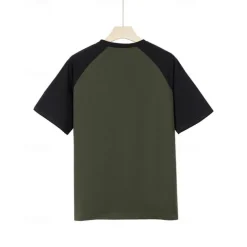 Men's T-shirt Suits 2 Pieces Outfits Tee & Shorts Short Sleeve Crew Neck Summer Color Block Fashion Casual 2 Piece Vacation Daily Wear Going out Yellow Orange Army Green Top Tee for Men