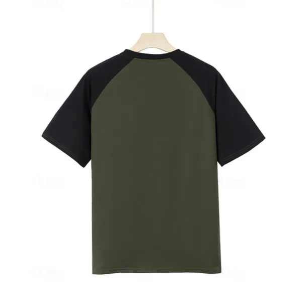 Men's T-shirt Suits 2 Pieces Outfits Tee & Shorts Short Sleeve Crew Neck Summer Color Block Fashion Casual 2 Piece Vacation Daily Wear Going out Yellow Orange Army Green Top Tee for Men