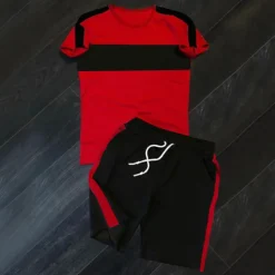 Men's T-shirt Suits Tracksuit Tennis Shirt Shorts and T Shirt Set Short Sleeve Crew Neck Spring & Summer Color Block Sports Fashion Designer 2 Piece Outdoor Street Casual Black White Yellow Top Tee