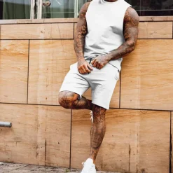 Men's T-shirt Suits Tracksuit Tennis Shirt Shorts and T Shirt Set Short Sleeve Sports Designer Casual 2 Piece Black White Army Green Top Tee for Men