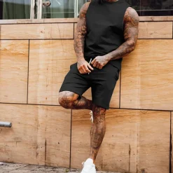 Men's T-shirt Suits Tracksuit Tennis Shirt Shorts and T Shirt Set Short Sleeve Sports Designer Casual 2 Piece Black White Army Green Top Tee for Men