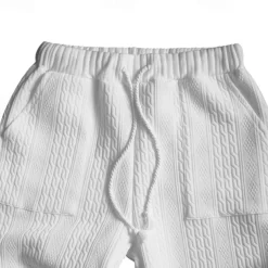 Men's T-shirt Suits Tracksuit Tees and Drawstring Long Pants Long Sleeve V Neck Spring & Fall Plain Gymnatics Casual 2 Piece Knitting Vacation Daily Wear Activewear Black White Navy Blue Top Tee for