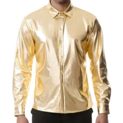 Men's Tuxedo Shirts Plain Party Holiday Silver Black Long Sleeve Turndown Spring & Fall Clothing Apparel Button-Down