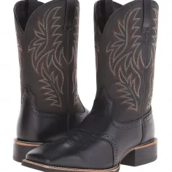 Men's Two-Tone Faux Leather Western Cowboy Boots – Classic Embroidered Design, Durable Construction, Perfect for Riding, Outdoor, and Casual Wear