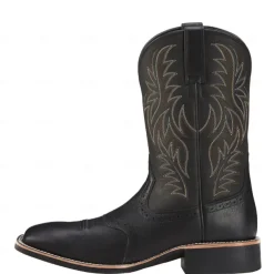 Men's Two-Tone Faux Leather Western Cowboy Boots – Classic Embroidered Design, Durable Construction, Perfect for Riding, Outdoor, and Casual Wear