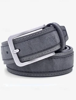 Men's Two-Tone Faux Leather Belt | Stylish Brown and Blue Design with Metal Buckle for Casual and Formal Wear