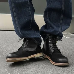 Men's Two-Tone Lace-Up Ankle Boots | Faux Leather and Suede Design for Casual and Outdoor Wear