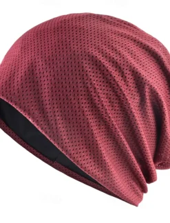 Men's Unisex Beanie Hat Beanies Black Red Polyester Cozy Daily Wear Going out Solid / Plain Color Breathable